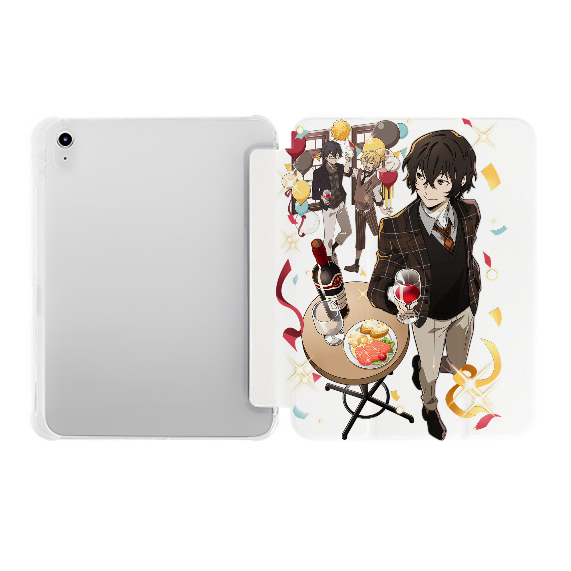 （画像用） 文豪ストレイドッグス Bungo Stray Dogs IPad ケース ペン収納付き 三つ折りスタンド PUレザー×シリコン 対応機種9.5/10.5/10.9インチ